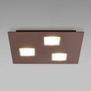 Bruine plafondlamp Quarter met 3 LED's