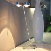 2-lamps tafellamp PUK TABLE, mat chroom