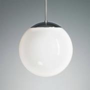 Pendellamp met opaalbol, 30 cm, chroom