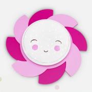 LED wandlamp Sonn Starlight Smile, roze