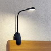 Prios klemlamp Najari, zwart, oplaadbare batterij, USB, 51 cm