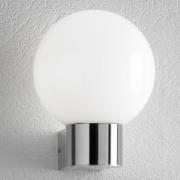 Buitenwandlamp Kekoa, glas, roestvrij staal, Ø 23 cm