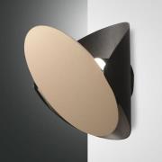 LED wandlamp Shield, dimbaar, zwart-goud