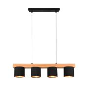 Hanglamp Cameron, 4-lamps, zwart