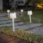 Newgarden LED lamp op zonne-energie Gretita, wit, grondspies, set van ...