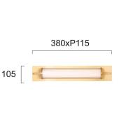 LED wandlamp Frida, glas, wit/goud, buisvormig