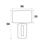 Textiel-tafellamp Mirror, zwart