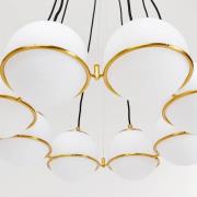 Kare Globes hanglamp in goud en wit