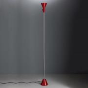 Dimbare led vloerlamp Gru in rood