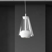 Prandina Shuttle hanglamp wit, glas helder