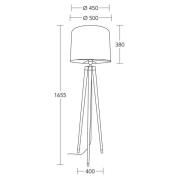 HerzBlut Briany vloerlamp, frame eiken geolied