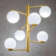 Hanglamp Tin Tin 6-lamps goud gesatineerd