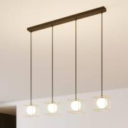 Hanglamp Aloam met kooi en glasbollen, 4 lampjes