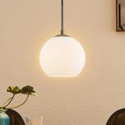 Lindby Jurian hanglamp 1-lamp, nikkel/opaal