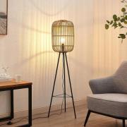 Lindby Canyana vloerlamp, naturel, rotan, 139 cm hoog