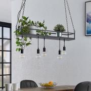 Lindby hanglamp Kirista, 5-lamps, zwart, 100 cm