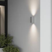 Zilveren buitenwandlamp Tavi m. Bridgelux-LED