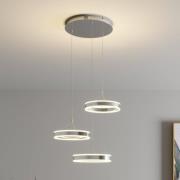 LED hanglamp Lyani, 3 ringen, hoogte verschillend