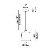 Luceplan Zile hanglamp duifgrijs mat, Ø 20cm