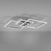LED plafondlamp Venida, vierkant, chroom