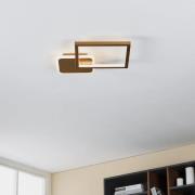 LED plafondlamp Gafares met afstandsbediening hoekig goud