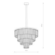 Hanglamp Cristal, transparant/zilver, Ø 71 cm