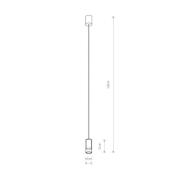Hanglamp Cylinder, helder/zwart, hoogte 15 cm