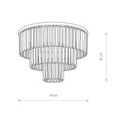 Cristal plafondlamp, transparant/zwart, Ø 56cm