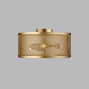 Plafondlamp Fishnet, goud, Ø 45 cm