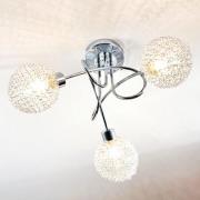 Lindby plafondlamp Ticino, Ø 40 cm, chroom, glas, metaal