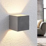 Lindby wandlamp Nellie, grijs, beton, 11,5 cm breed
