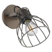Wandlamp Sambatello, 1-lamp, bruin/zilver
