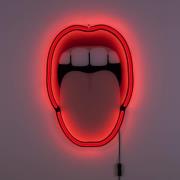 LED decoratie-wandlamp Tongue, 41x58cm