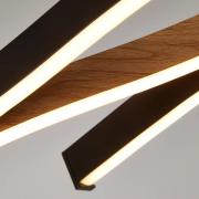 LED hanglamp Swirl zwart/hout