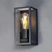 Buitenwandlamp Karo, aluminium en glas, zwart