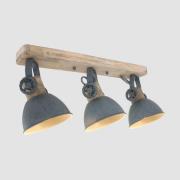 Plafondspot Gearwood, 3-lamps langwerpig, grijs