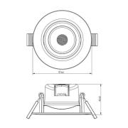 LED plafond inbouwlamp SMD 68 230V, wit 2.700 K