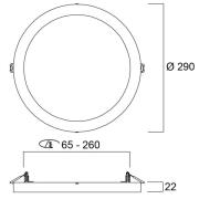 Sylvania Start 5in1 LED downlight Ø 29cm 23W