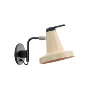 Garçon wandlamp, korte arm, beige/zwart