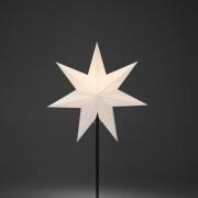 Sfeerlamp papieren ster, 7 punten wit hoogte 65 cm