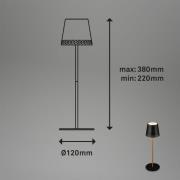 LED tafellamp Kiki met oplaadbare batterij 3.000K zwart/goud