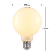 LED lamp E27 8W 2.700K G95 bollamp dimbaar, opaal