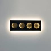 LED wandlamp Fasi Della Luna, zwart/goud