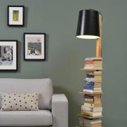 It's about RoMi Cambridge vloerlamp, hout/zwart