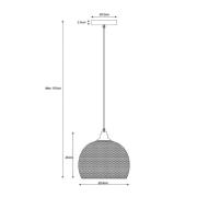 Hanglamp Mesh, 1-lamp, zwart, Ø 22 cm