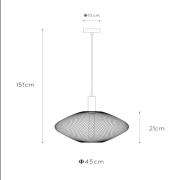 Hanglamp Mesh, trapeziumvormig, Ø 45 cm, zwart