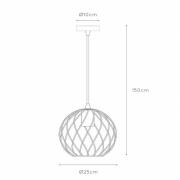 Hanglamp Danza, 1-lamp, Ø 25 cm, goud
