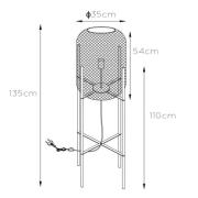 Vloerlamp Mesh met vier poten, zwart