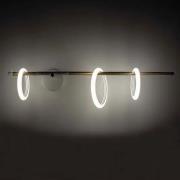 Ulaop LED wandlamp, drie ringen, rechts, zwart