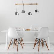 Hanglamp Hermi I balken hangend, 4-lamps, grijs